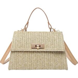 Woven Straw Crossbody Bag and Top Hand Purse